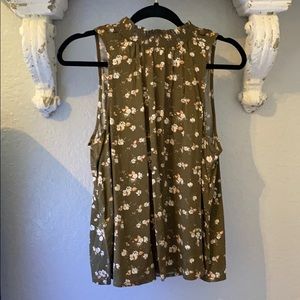 High neck floral blouse